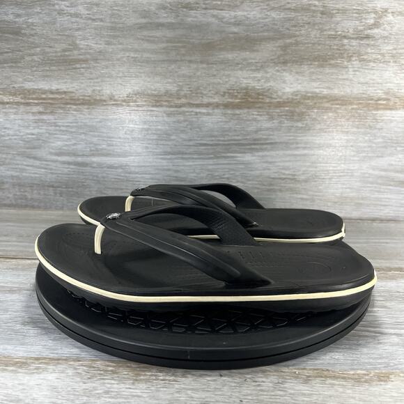 Crocs Women’s Black Flip Flop Thong Sandals Size 9 - Picture 1 of 8